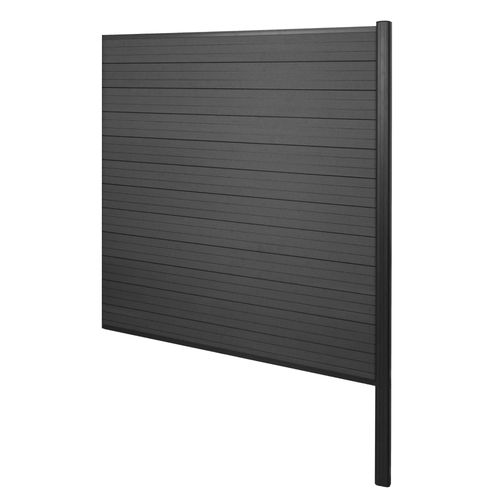 Brise-Vue En Wpc Sarthe, Clture Brise-Vent, Poteaux Aluminium   lment D'extension, 185cm Anthracite