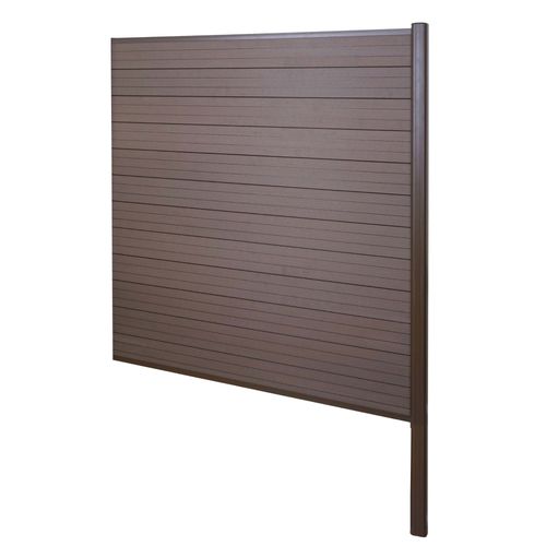 Brise-Vue En Wpc Sarthe, Clture Brise-Vent, Poteaux Aluminium   lment D'extension, 185cm Marron