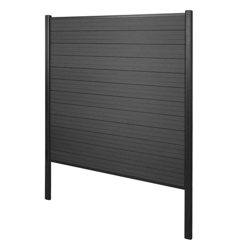 Brise-Vue En Wpc Sarthe, Clture Brise-Vent, Poteaux Aluminium   lment De Base, 190cm Anthracite