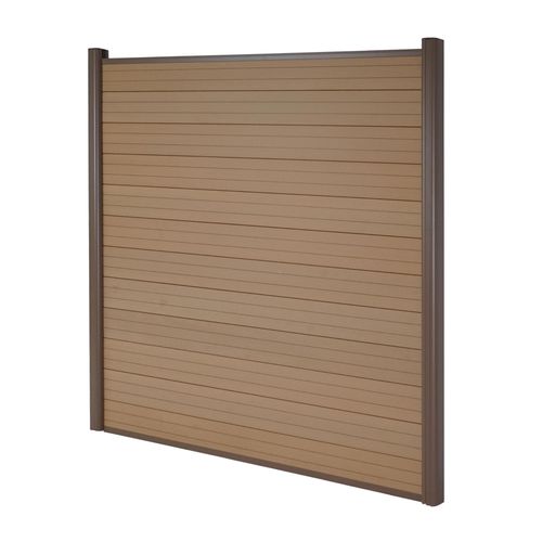 Brise-Vue En Wpc Sarthe, Clture Brise-Vent, Poteaux Aluminium   lment De Base, Teck 1,90m