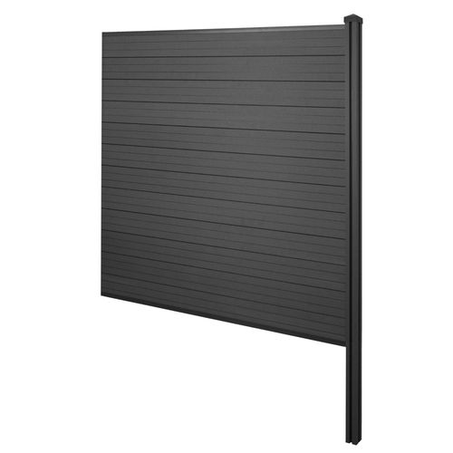 Brise-Vue En Wpc Sarthe, Clture Brise-Vent, Poteaux En Wpc   Extension, 188cm Anthracite