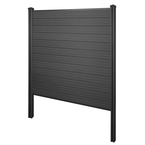 Brise-Vue En Wpc Sarthe, Clture Brise-Vent, Poteaux Wpc  Sceller Dans Le Bton   Base, 195cm Anthracite