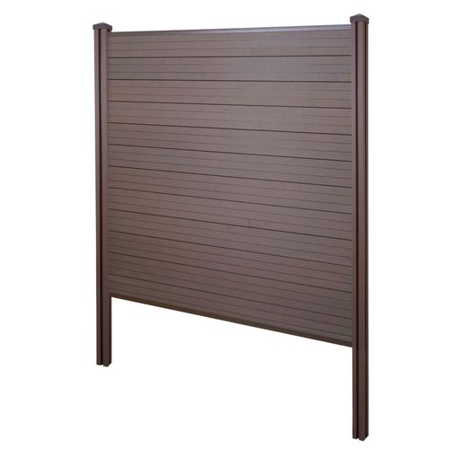 Brise-Vue En Wpc Sarthe, Clture Brise-Vent, Poteaux Wpc  Sceller Dans Le Bton   Base, 195cm Marron