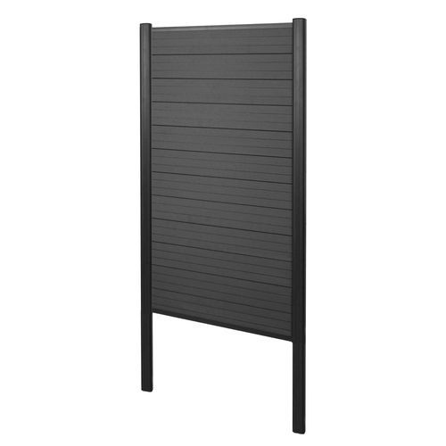 Brise-Vue En Wpc Sarthe, Poteaux Aluminium  Sceller Dans Le Bton   Elment De Base troit, 100cm Anthracite