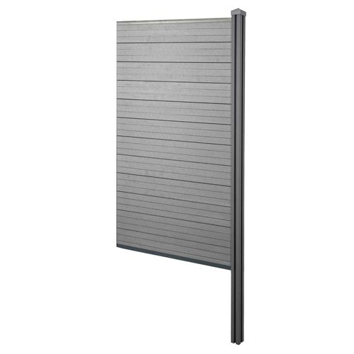 Brise-Vue En Wpc Sarthe, Poteaux En Wpc  Sceller Dans Le Bton   Elment D'extension troit, 98cm Gris