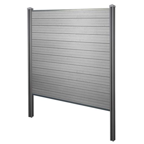 Brise-Vue En Wpc Sarthe, Poteaux En Wpc  Sceller Dans Le Bton   lment De Base, 195cm Gris