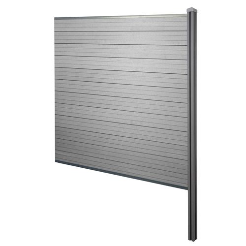 Brise-Vue En Wpc Sarthe, Poteaux Wpc  Sceller Dans Le Bton   Elment D'extension, 188cm Gris