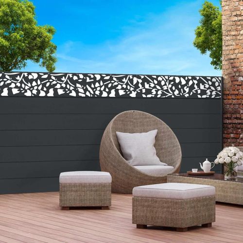 Brise Vue Occultant Effet Lames De Clture Motifs Flower 1,5 X 10m 160 Gr/M