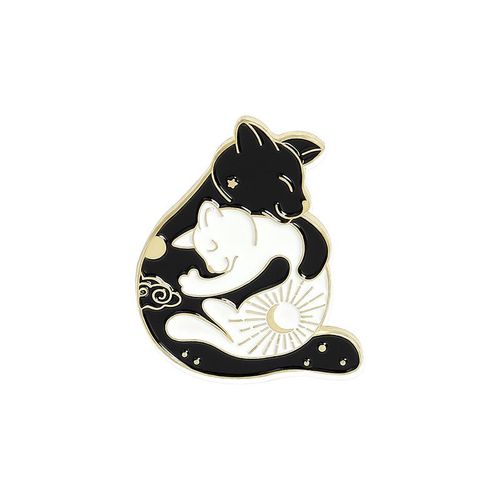 Broche  Revers Drle Tai Chi En mail, Collection D'pingles, Chauve-Souris, Poisson Rouge, Renard, Chat, Lapin, Loup, Badge Animal Cratif, Bijoux Punk Pour Couple