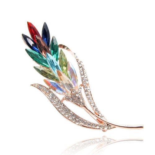 Broche De Bl Multicolore En Cristal Pour Femmes, Strass, Bijoux  La Mode, Robe Corsage Style Fleur