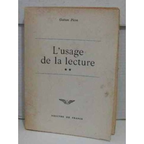 Broch - L Usage De La Lecture **   de Gatan Picon  Format Broch 