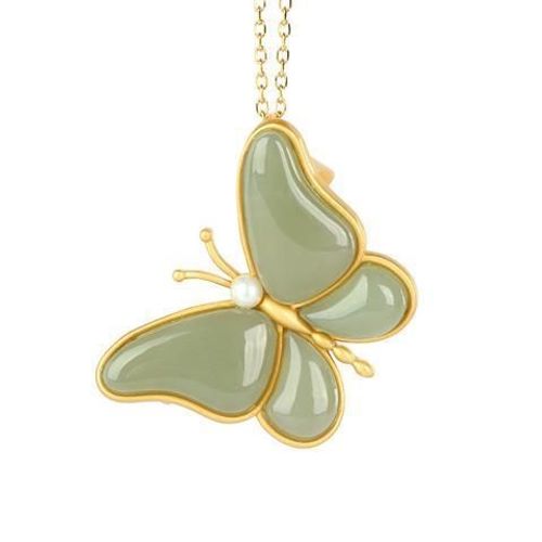 Broche Papillon En Jaspe Naturel Et  Double Usage, Bijou Original De Luxe Rtro Lger Chinois, Breloque En Argent Pour Femmes, Nouvelle Collection