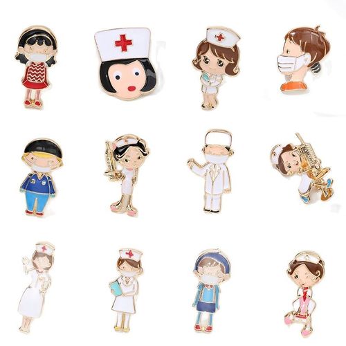 Broches Mdicales Colores En mail Pour Infirmires, Stthoscope, Seringue, Thermomtre, Battement De CUr, Jolie Broche En Mtal, Cadeau Pour Ami