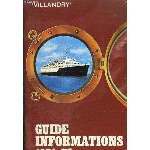 Brochure Anglais Francais / Villandry Guide Informations 1971-72   de COLLECTIF