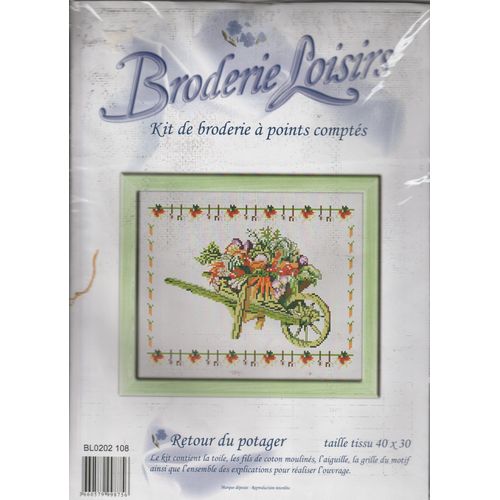 Broderie Loisirs Kit De Broderie A Points Comptes Motif Retour Du Potager Taille 40 X 30