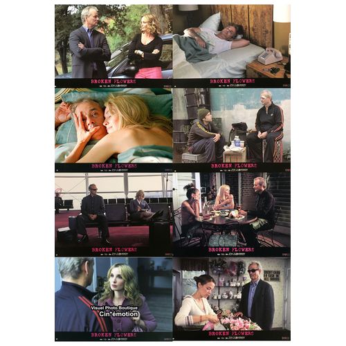 Broken Flowers : Jeu De 8 Photos D'exploitation Cinmatographique - Format 21x29,5 Cm - De Jim Jarmusch Avec Bill Murray, Jessica Lange, Sharon Stone, Julie Delpy, Chlo Sevigny, Tilda Swinton - 2005