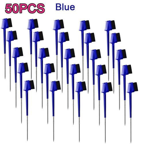 Brosse  Cheveux  Queue De Rat,Peigne De Coiffure,Brosse  Bord,Double Face,Salon,Longue Queue De Rat En Mtal,3n1,50pcs - Type Blue 50pcs