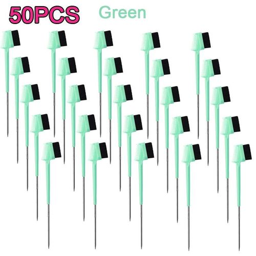 Brosse  Cheveux  Queue De Rat,Peigne De Coiffure,Brosse  Bord,Double Face,Salon,Longue Queue De Rat En Mtal,3n1,50pcs - Type Green 50pcs
