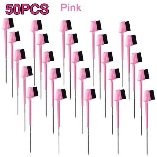 Brosse  Cheveux  Queue De Rat,Peigne De Coiffure,Brosse  Bord,Double Face,Salon,Longue Queue De Rat En Mtal,3n1,50pcs - Type Pink 50pcs