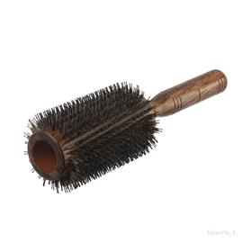 Brosse à cheveux en poils de , outils de manche en bois avec peigne à  rouleau en nylon pour démêler lisser Gros