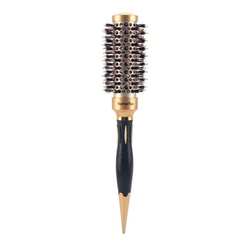 Brosse  Cheveux Ronde En Poils De Sanglier,Peigne  Cheveux Droit En Serg,Baril Rond,Brosse  Friser Les Cheveux,Outil De Coiffure,Manche #B