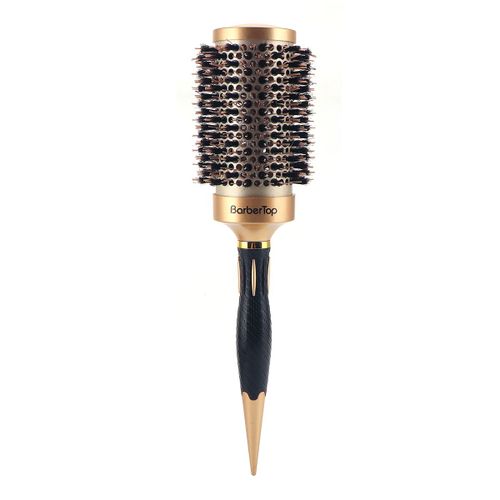 Brosse  Cheveux Ronde En Poils De Sanglier,Peigne  Cheveux Droit En Serg,Baril Rond,Brosse  Friser Les Cheveux,Outil De Coiffure,Manche #D