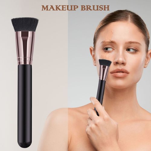 Brosse  Fond De Teint Simple, Brosse  Tte Plate, Douce Et Portable, Pour Correcteur De Cheveux, Outil De Maquillage Pour Le Visage