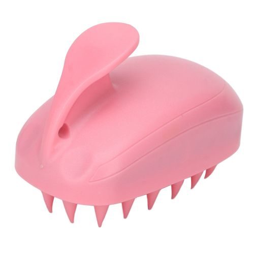 Brosse A Shampoing Pour Cuir Chevelu, Poils Souples En Silicone, Forme De Lapin, Masseur De Cuir Chevelu, Pour Tous Types De Cheveux, Rose