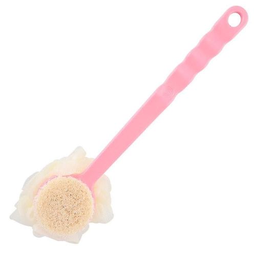 Brosse De Corps De Douche Avec Poils Et Loofah, Dos ponge De Bain En Maille De Bain Avec Longue Poigne Incurve Pour Le Bain Exfoliant De La Peau, Les Poils De Massage Conviennent