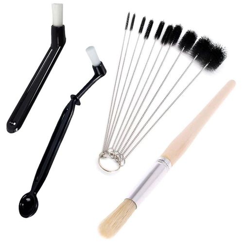 Brosse de nettoyage du caf, ensemble doutils de nettoyage du marc de marc de caf et de th de 4 pices pour les ttes de groupe de la machine  expresso du moulin