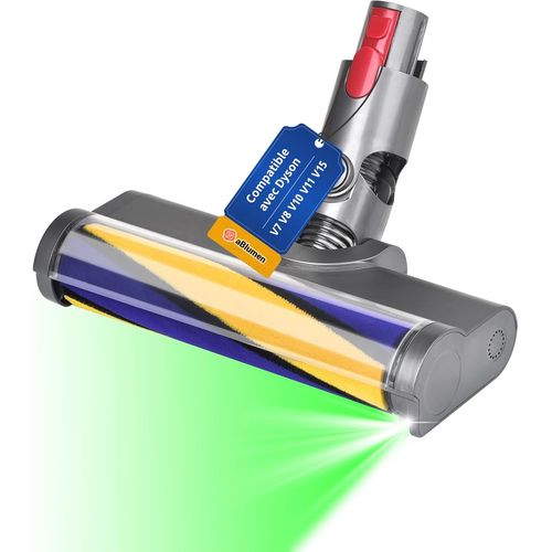 Brosse Motorise Compatible Avec Dyson V7 V8 V10 V11 V15, Tte De Nettoyage  Avec Led Verte, Rouleaux De Remplacement Pour Sols Durs Et Moquettes (Jaune Et Bleu, 1Pcs)[SSE7112480]