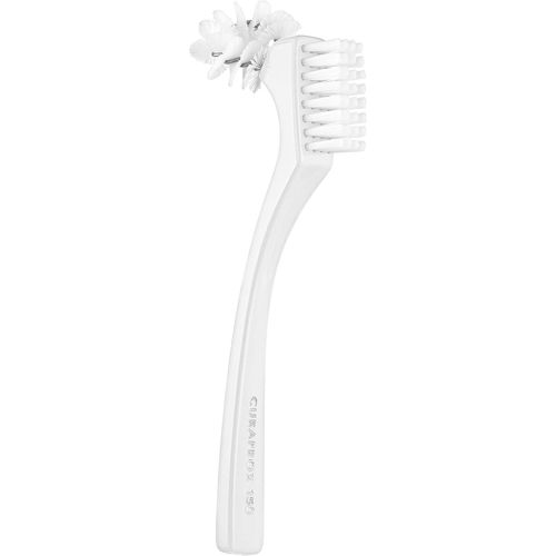 Brosse Nettoyante Pour Prothses Dentaires Bdc Pour Un Nettoyage Doux Et Efficace | Brosse Omega Brevete Pour Les Zones Difficiles D'accs | Manche Ergonomique, Blanc | Fabrique En Suisse