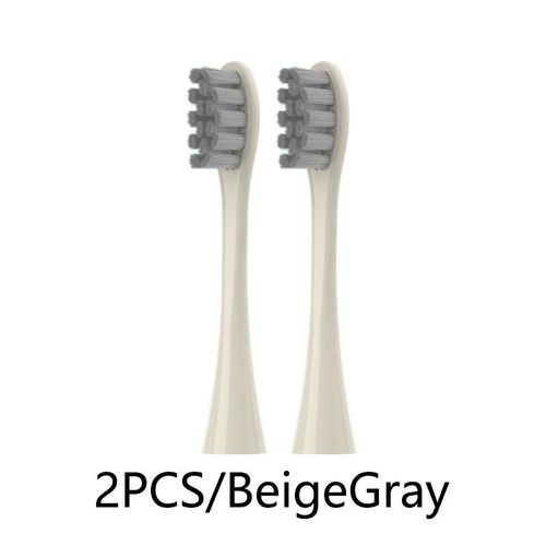 Brosses  Dents Soniques Remplaables,Recharges Sous Vide,Buses  Poils Souples Dupont,2-3 Pices- 2beigegray