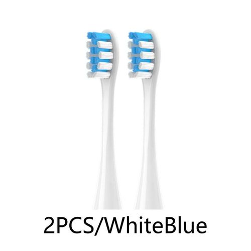 Brosses  Dents Soniques Remplaables,Recharges Sous Vide,Buses  Poils Souples Dupont,2-3 Pices- 2whiteblue