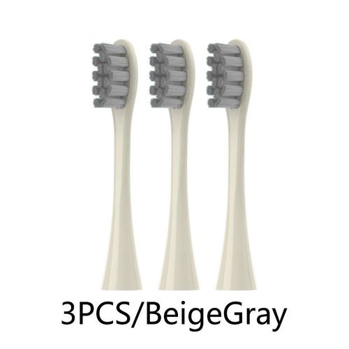 Brosses  Dents Soniques Remplaables,Recharges Sous Vide,Buses  Poils Souples Dupont,2-3 Pices- 3beigegray