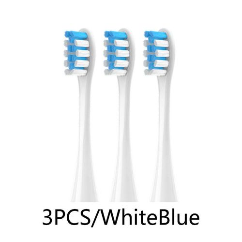 Brosses  Dents Soniques Remplaables,Recharges Sous Vide,Buses  Poils Souples Dupont,2-3 Pices- 3whiteblue