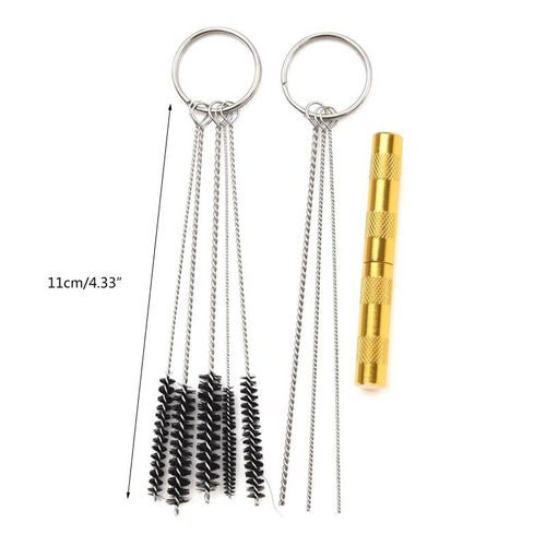 Brosses De Nettoyage Arographe En Acier Inoxydable, 5 Brosses Pour Le Nettoyage De Petits Tubes De Tatouage E7cb