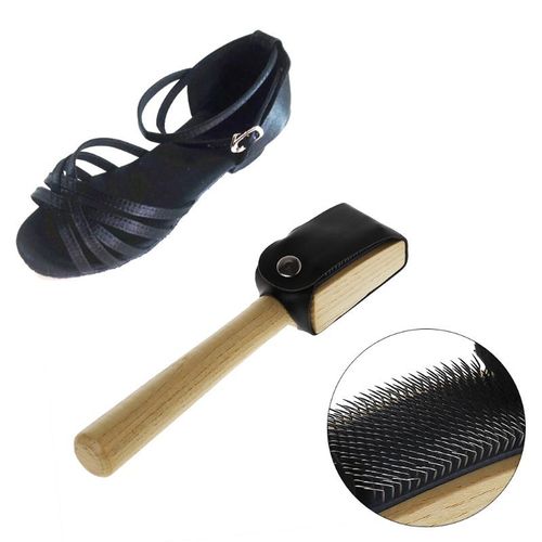 Brosses De Nettoyage De Chaussures, Manche En Bois, Semelles En Daim Pour Salle De Bal, Danse De Salsa Latine