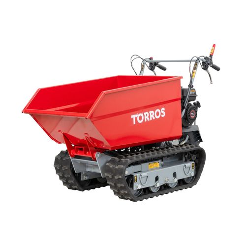 Brouette Motorise Essence  Chenilles Surleves Et Monte-Escaliers Benne Basculante Hydraulique 600kg 6,5ch 4 Vitesses Torros Mrd600h