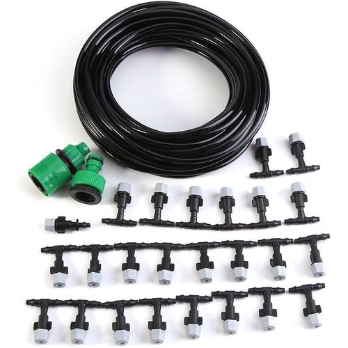 Brouillard Micro Irrigation SystMe De Refroidissement D'eau Kit D'arrosage Goutte D'arrosage Tuyau D'arrosage Tuyau D'arrosage Jardin Patio Micro Irrigation Set(15m)