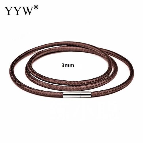 Brown 3mm-65cm -Collier Ras Du Cou En Dentelle Avec Fermoir En Acier Inoxydable,Pour La Fabrication De Bijoux,Pour Hommes Et Femme