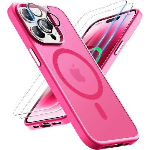 Brs-Coque Pour Iphone 14 Pro Max Avec 2 Verre Tremp Et 1 CamRa Protecteur, Compatible Avec Mag Safe, Etui Translucide ArriRe Antichoc Coque MagnTique Pour Iphone 14 Pro Max 6.7