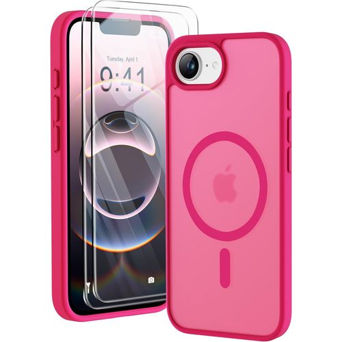Brs-Coque Pour Iphone 16e 2025 Avec 2 Verre Tremp, Compatible Avec Mag-Safe, Antichoc Etui Translucide Mat ArriRe Coque MagnTique Pour Iphone 16e 6.1