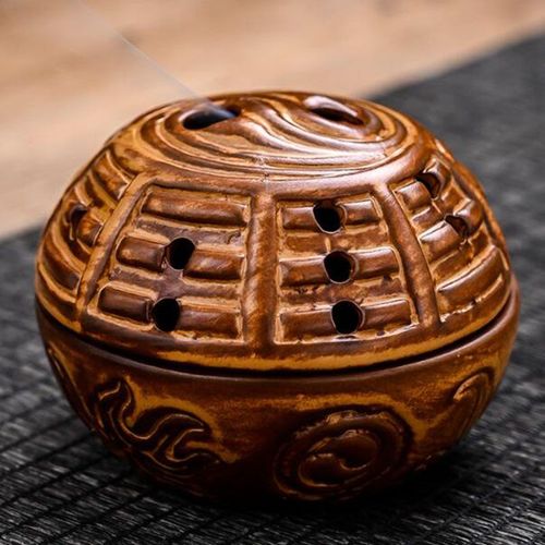 Brleur D'arme De Trigrammes De Lecture D'instituts De Porcelaine De Style Chinois, Porte-Encens De Bobine De Bois De Santal, Boule D'aromathrapie Creuse, Dcoration D'intrieur