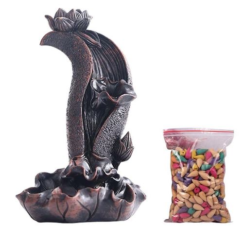 Brleur D'encens  Reflux Lotus Cascade, Brleur D'encens  Reflux Pour Aromathrapie Avec 50 Cnes D'encens  Reflux
