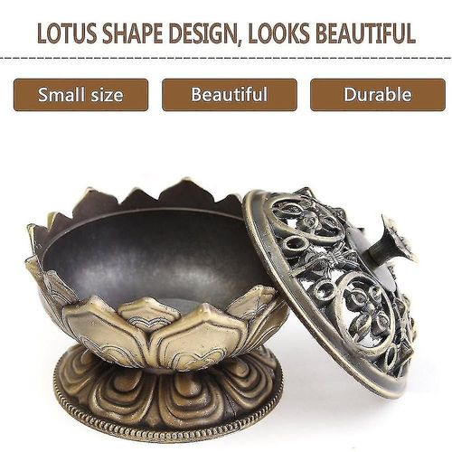 Brleur D'encens En Alliage De Bouddha Chinois, Porte-Encens En Fleur De Lotus, Encensoir Fait  La Main Pour Dcoration Bouddhiste De Bureau Et De Maison