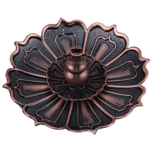 Bruleur D'encens En Forme De Fleur De Lotus, Imitation Bronze, Pour Batonnets/Bobines D'encens, Decoration D'interieur