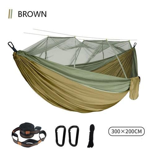 Brun - Moustique  Double Moustiquaire, Surdimensionn, Pour Camping En Plein Air, Parapluie En Tissu Nylon, Anti-Renversement, 300x200cm