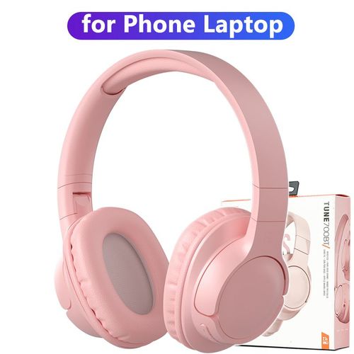 BST-Pink Casque sans fil Bluetooth RVB, casque stro HIFI, casque antibruit de sport, prise en charge de la carte TF, ordinateur portable, PS4, PS5, TV, PC 