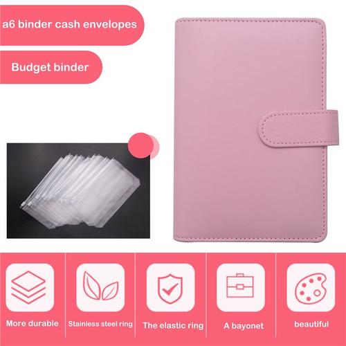 Budget Binder, A6 Pu Ordinateur Portable Planification Bloc-Notes, 6 Replaceable Reliure  Anneaux Coverfor Planification Personnelle Du Budget D'conomie B